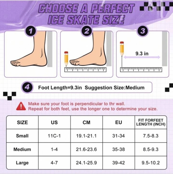 OBENSKY Adjustable Ice Skates for Boys & Girls, Beginner Ice Skates Purple/Black - Picture 2 of 15